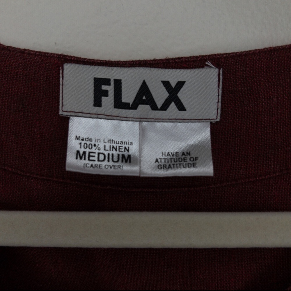Flax Linen Button Up Shacket Lagenlook Blouse - Picture 6 of 6